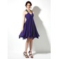 Empire Scoop Neck Knee-Length Chiffon Satin Homecoming Dress With Ruffle Beading (022010502) Empire Scoop Neck Knee-Length Chiffon Satin Homecoming Dress With Ruffle Beading (022010502)