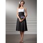 Empire Sweetheart Tea-Length Taffeta Bridesmaid Dress With Ruffle (007001830)