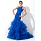Mermaid One-Shoulder Sweep Train Organza Prom Dress With Ruffle Beading (018005077) Mermaid One-Shoulder Sweep Train Organza Prom Dress With Ruffle Beading (018005077)