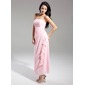 Sheath Strapless Ankle-Length Chiffon Bridesmaid Dress With Ruffle Beading (007014866)