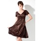 Empire V-neck Knee-Length Sequined Cocktail Dress With Ruffle (016008371) Empire V-neck Knee-Length Sequined Cocktail Dress With Ruffle (016008371)