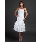 Sheath Strapless Tea-Length Taffeta Homecoming Dress With Ruffle (022015366)
