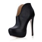Leatherette Stiletto Heel Closed Toe Platform Ankle Boots (088017950)