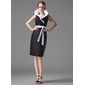 Sheath V-neck Knee-Length Taffeta Cocktail Dress With Ruffle Sash (016002913) Sheath V-neck Knee-Length Taffeta Cocktail Dress With Ruffle Sash (016002913)