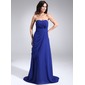 Empire Sweetheart Sweep Train Chiffon Bridesmaid Dress With Ruffle (007018654)