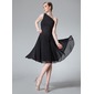 Hot Sell A-Line/Princess One-Shoulder Knee-Length Chiffon Charmeuse Bridesmaid Dress With Ruffle (007004219)