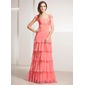 A-Line/Princess Sweetheart Floor-Length Chiffon Holiday Dress With Ruffle Lace (020014197)