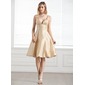A-Line/Princess Sweetheart Knee-Length Taffeta Bridesmaid Dress With Ruffle (007004169) A-Line/Princess Sweetheart Knee-Length Taffeta Bridesmaid Dress With Ruffle (007004169)