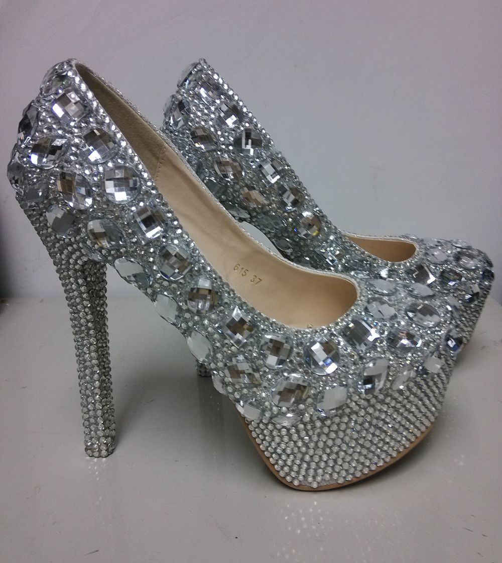 Women's Patent Leather Mirror Finish With Rhinestone Closed Toe Stiletto Heel Party Shoes